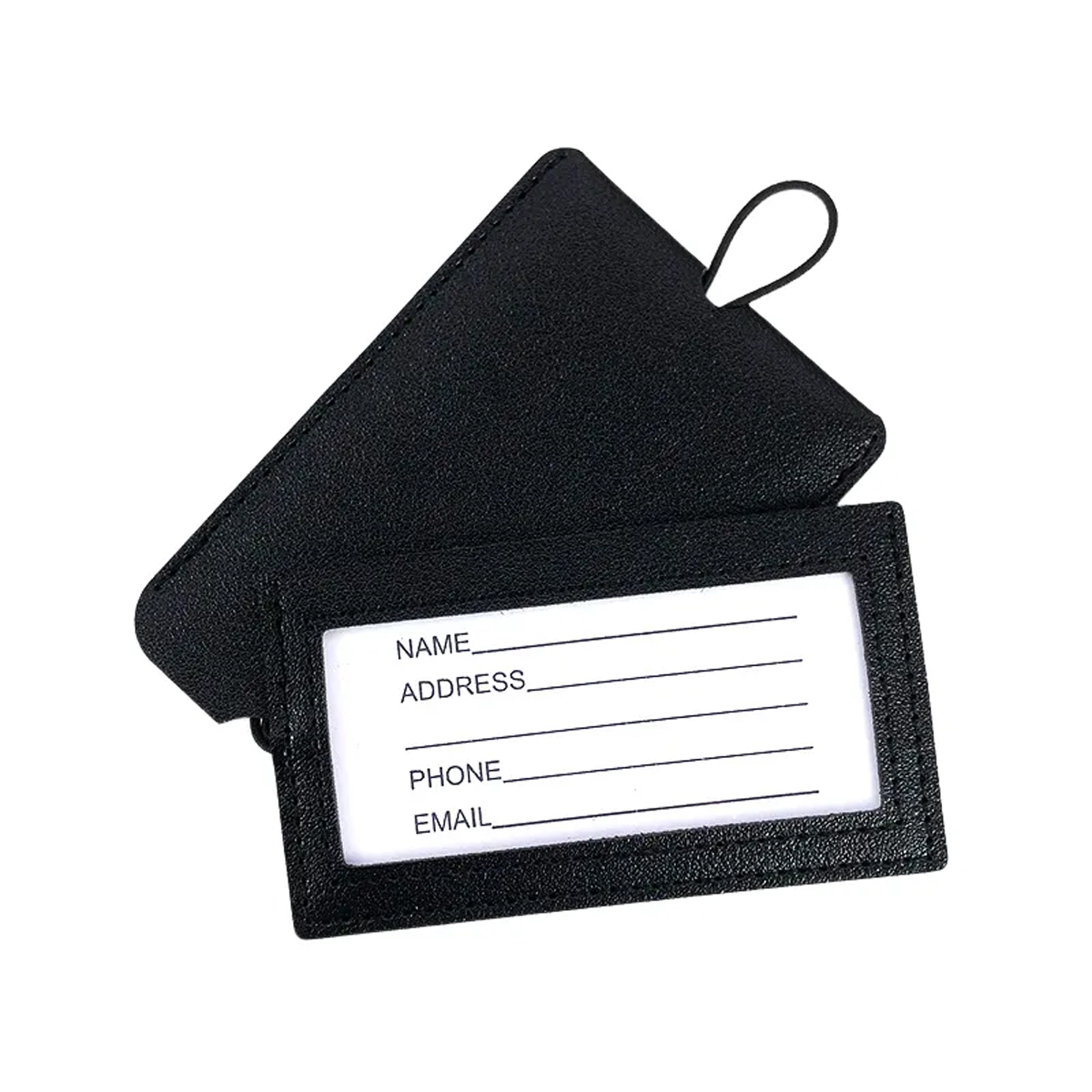 PU Leather Luggage Tag With Elastic Strap 7