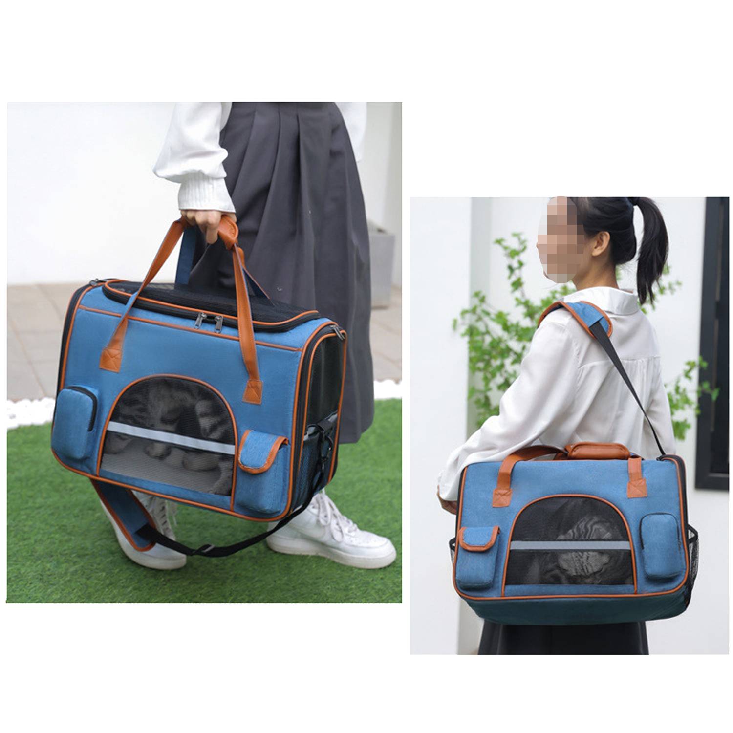 Large Capacity Foldable Oxford Pet Carrier Bag 10