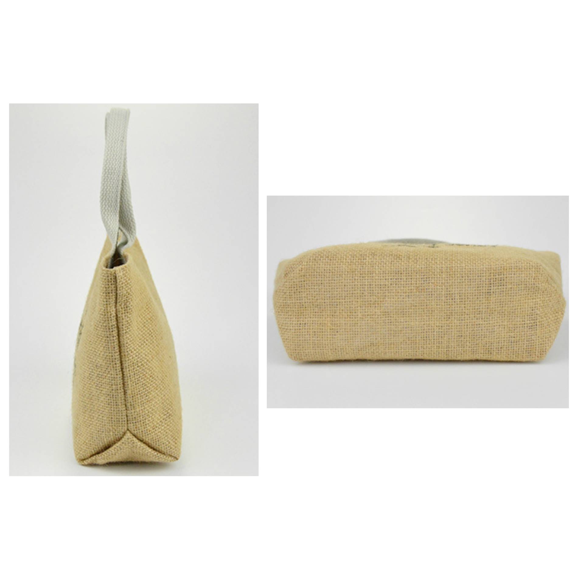 Natural Linen Reusable Grocery Shopping Bag, custom tote bag with logo imprint 2