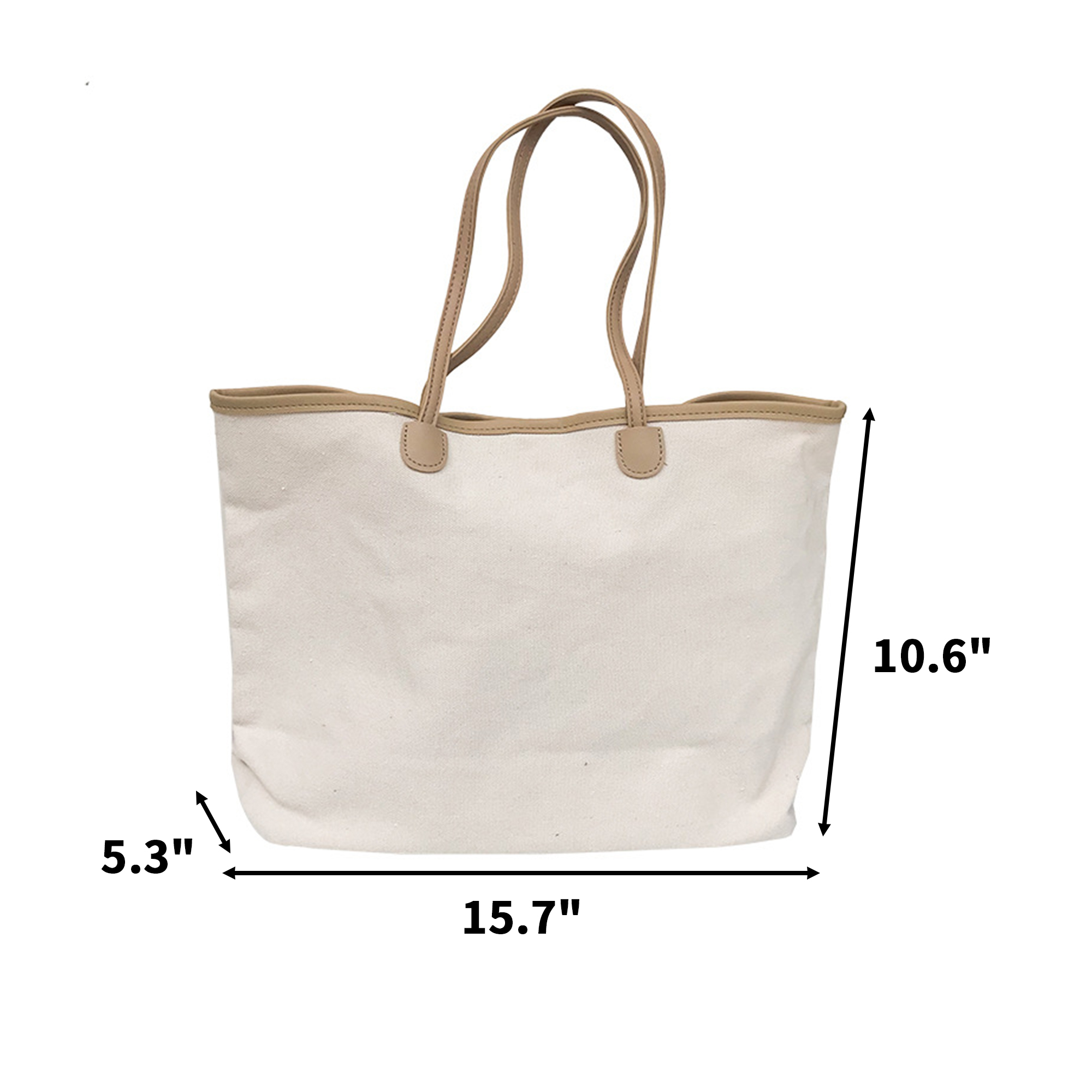 Canvas Shoulder Bag With Leather Handle, custom tote bag with logo imprint 4