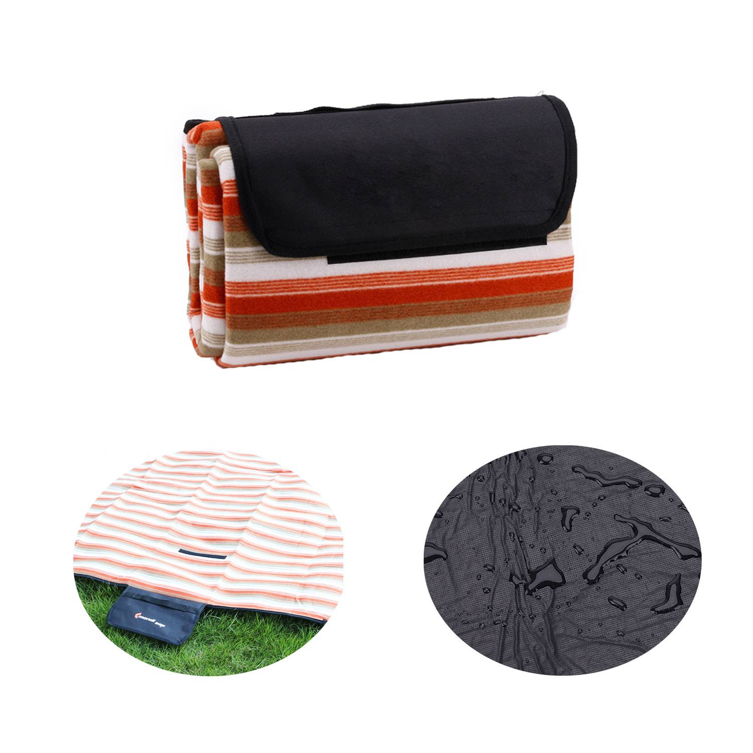 50"x60"Outdoor Fleece Waterproof Picnic Mat 4
