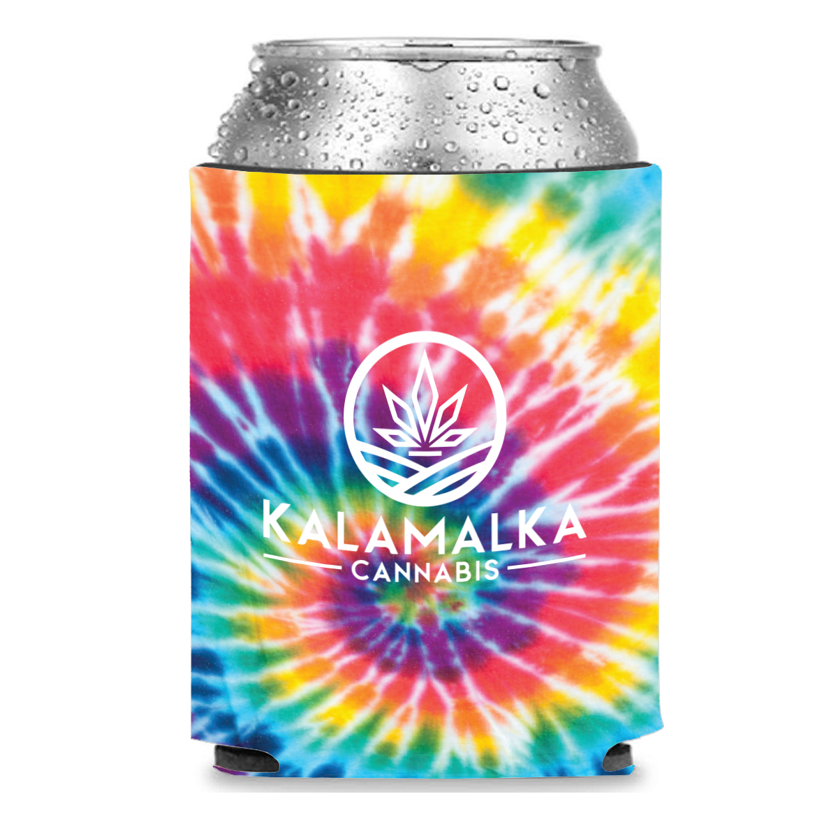 Collapsible Premium Foam Tie Dye Can Cooler - Full Color Sublimation, custom koozie with logo imprint 1