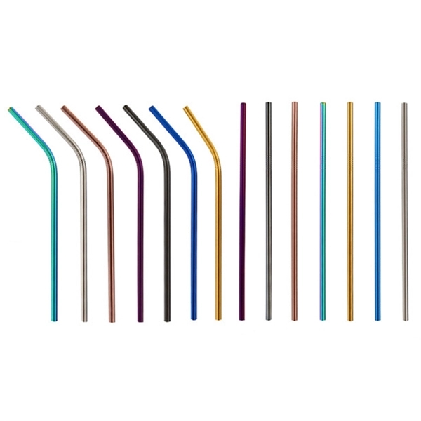8.5" Reusable Stainless Steel Metal Straws 1