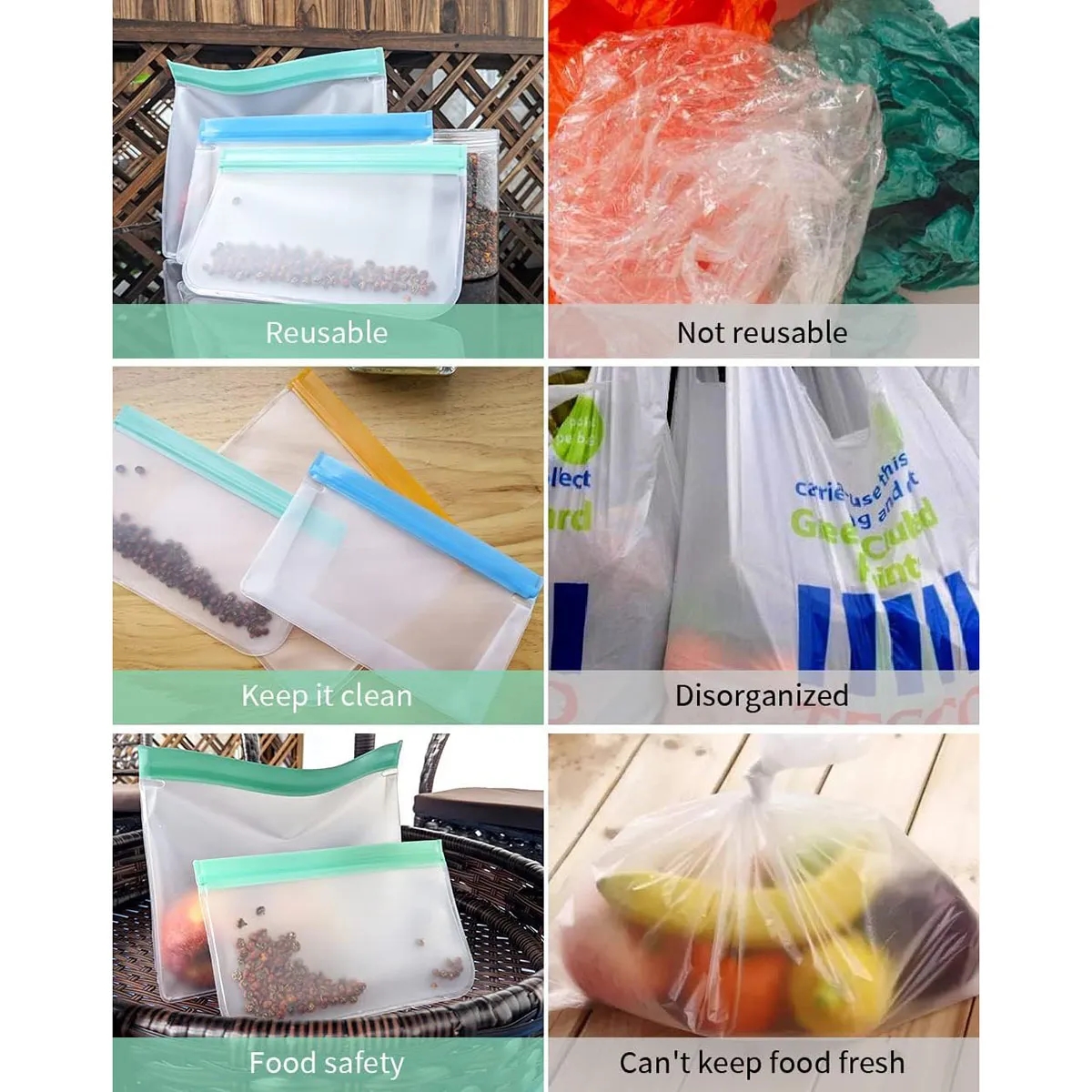 Reusable Storage Bags Stand Up 3