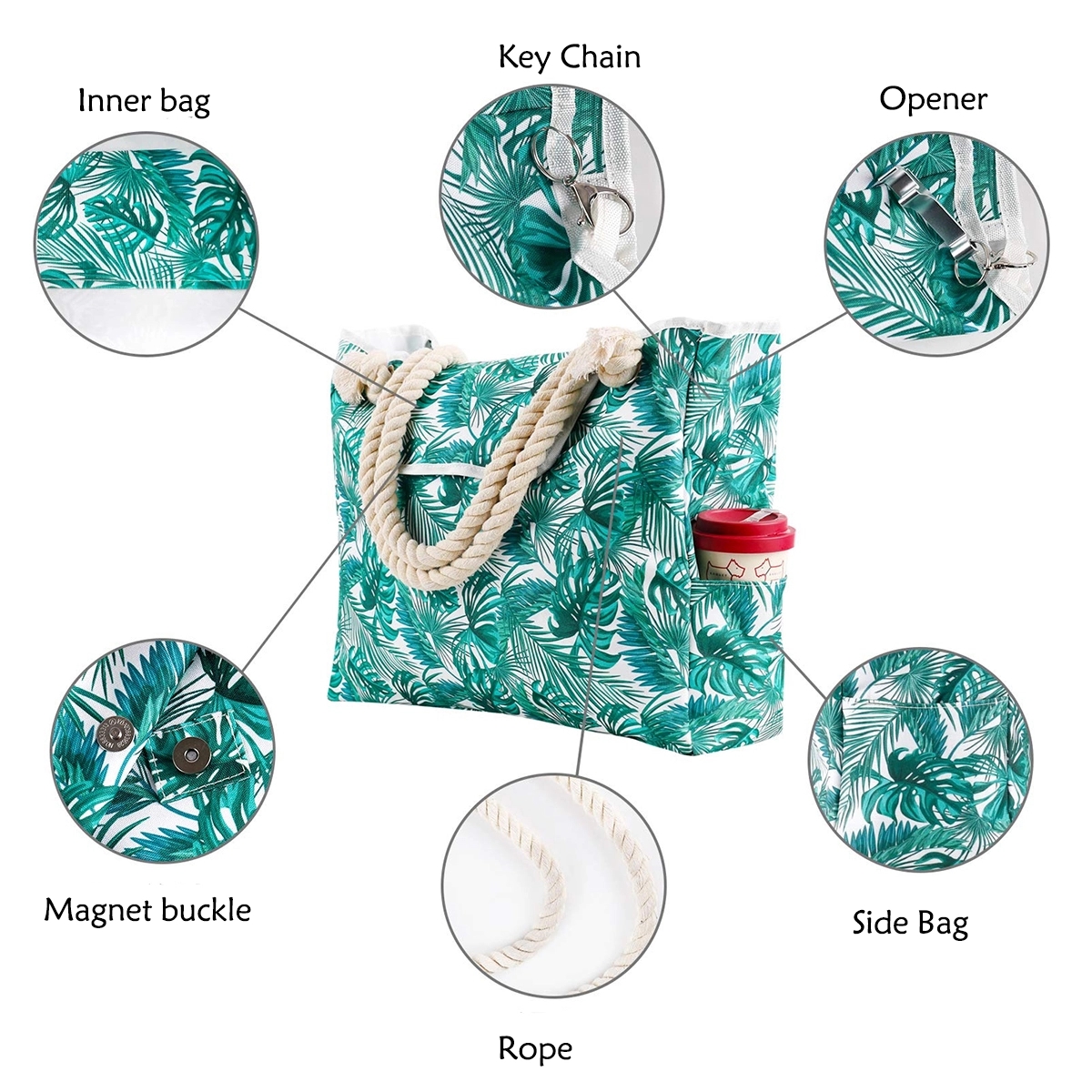 Large Beach Canvas Tote Bag, custom tote bag with logo imprint 9