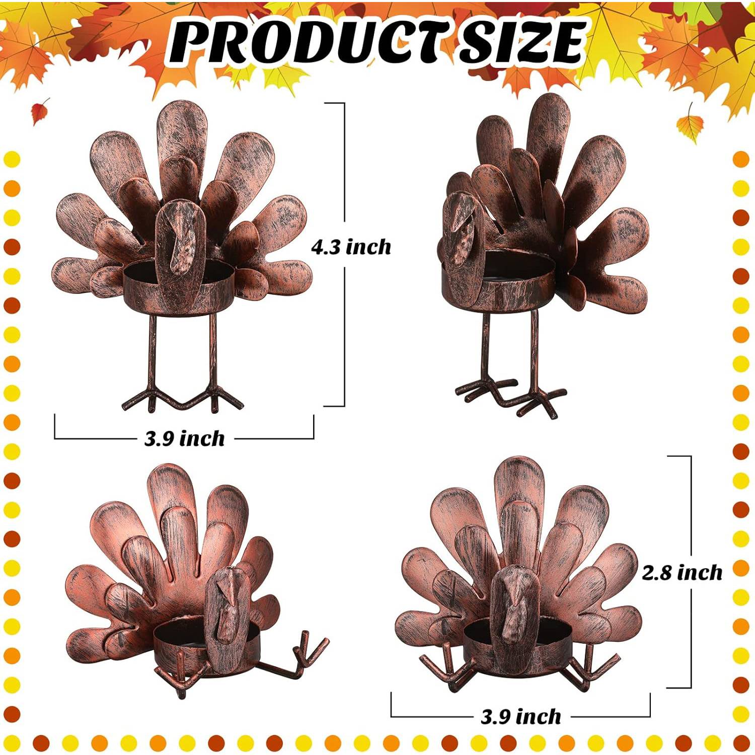 Turkey Metal Tea Light Candle Holder 8
