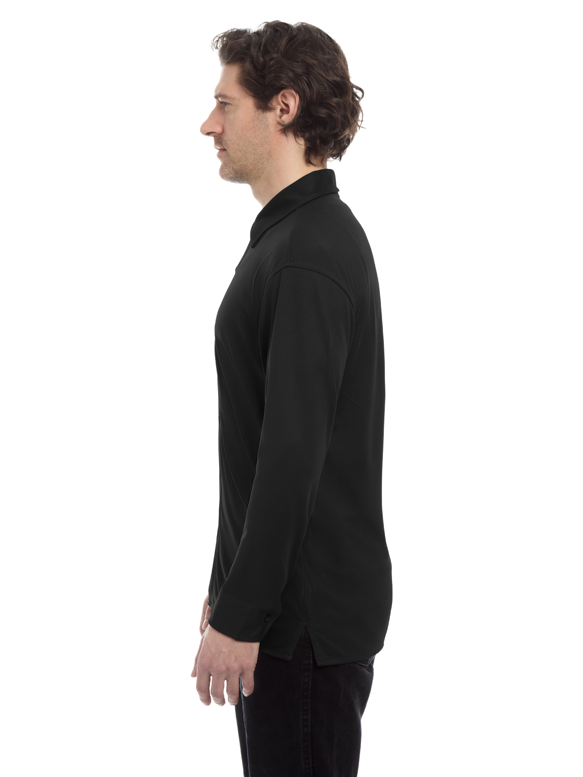 Blue Generation - Men's Pocketless Knit Stretch Woven Shirt 3