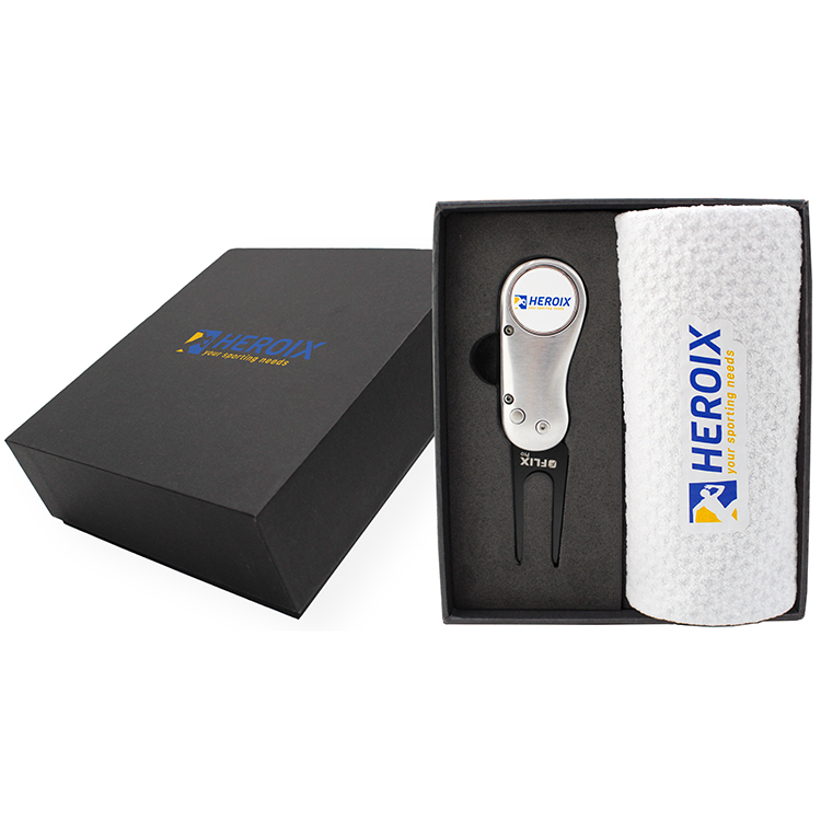 Flix Pro 2.0 Divot Tool and Dormie Towel Mini Presentation Box 2