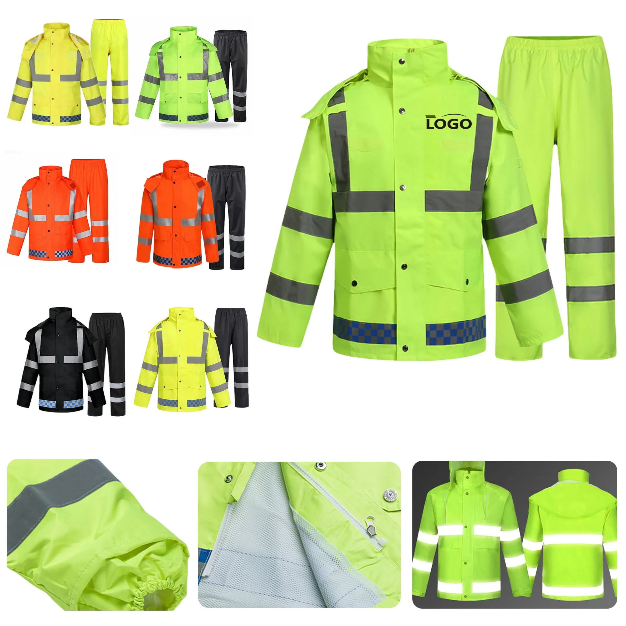 High Visibility Safety Raincoat Suit 10