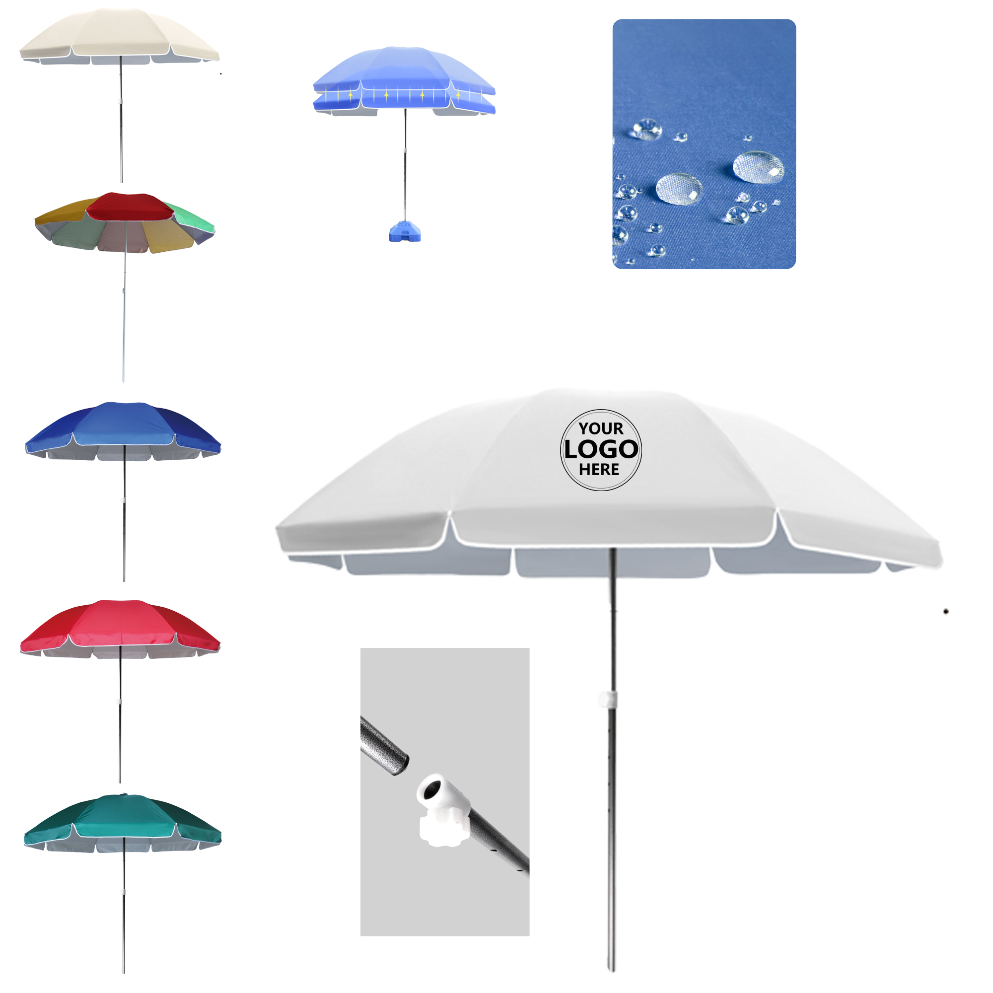 Large Outdoor Umbrella with Steel and Oxford Fabric 2