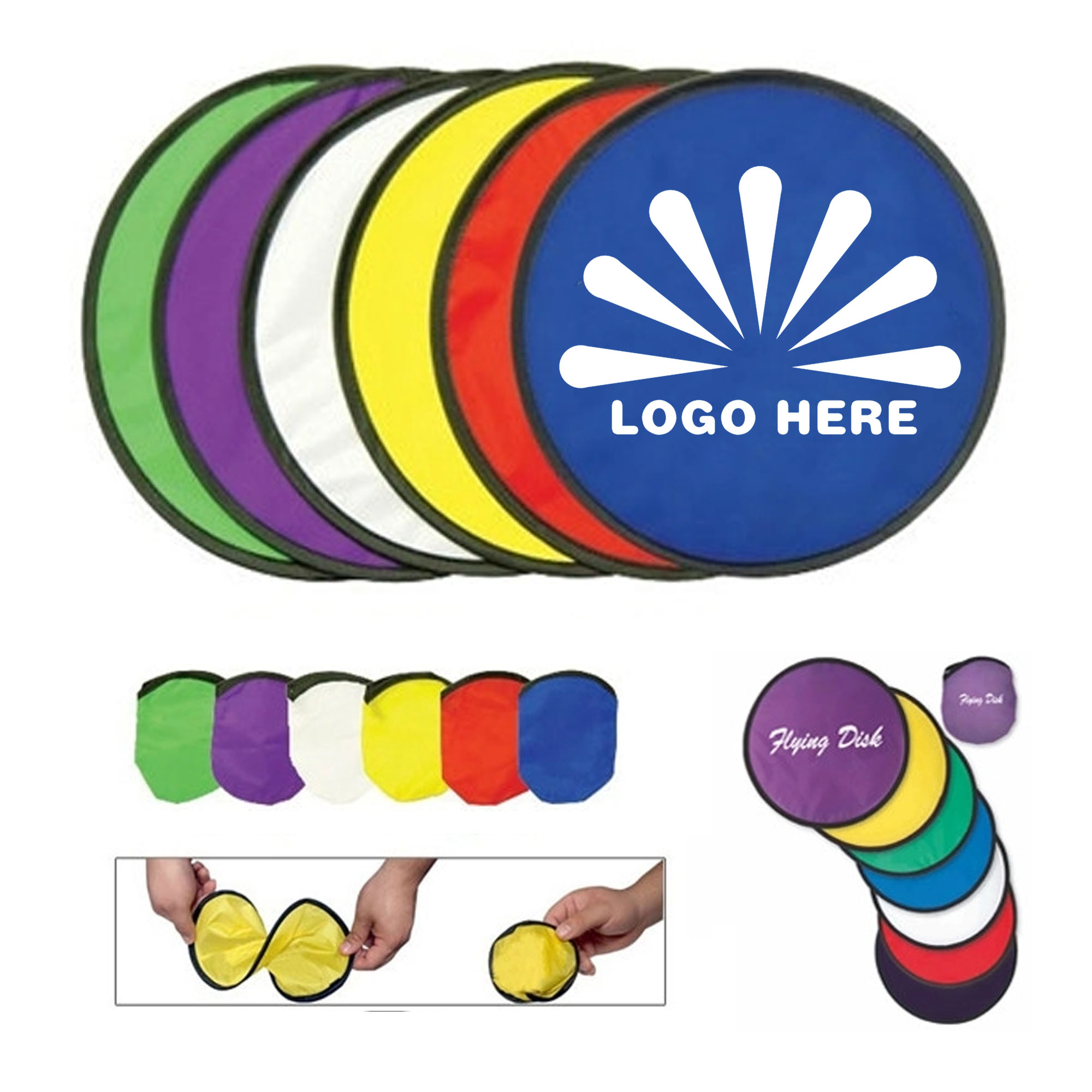 Foldable Flying Disc W/ Storage Bag MOQ 50 PCS 2