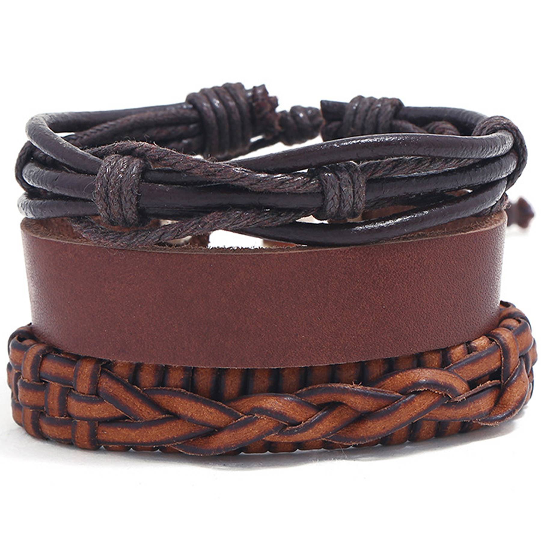 PU Three-piece braided bracelet 3