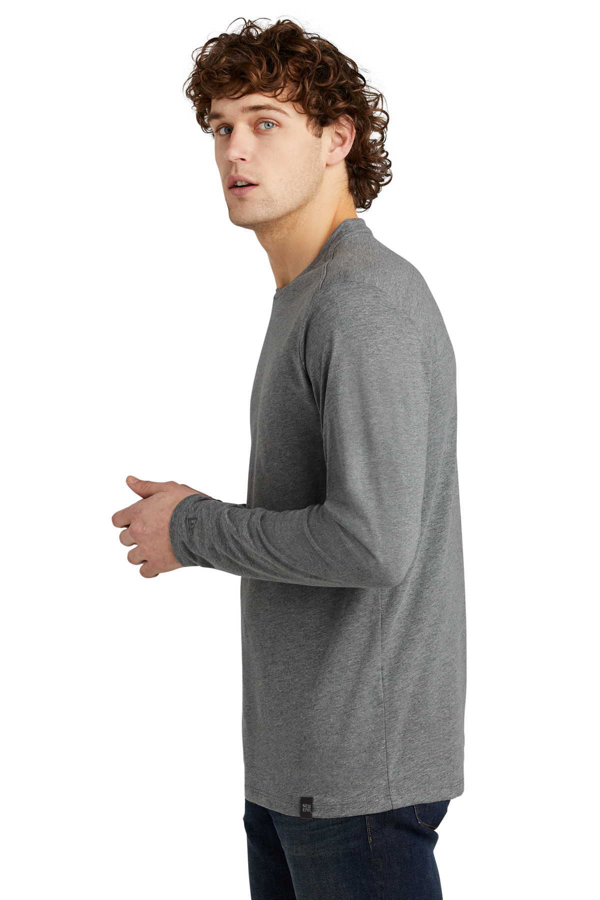 New Era Heritage Blend Long Sleeve Crew Tee. NEA102 40