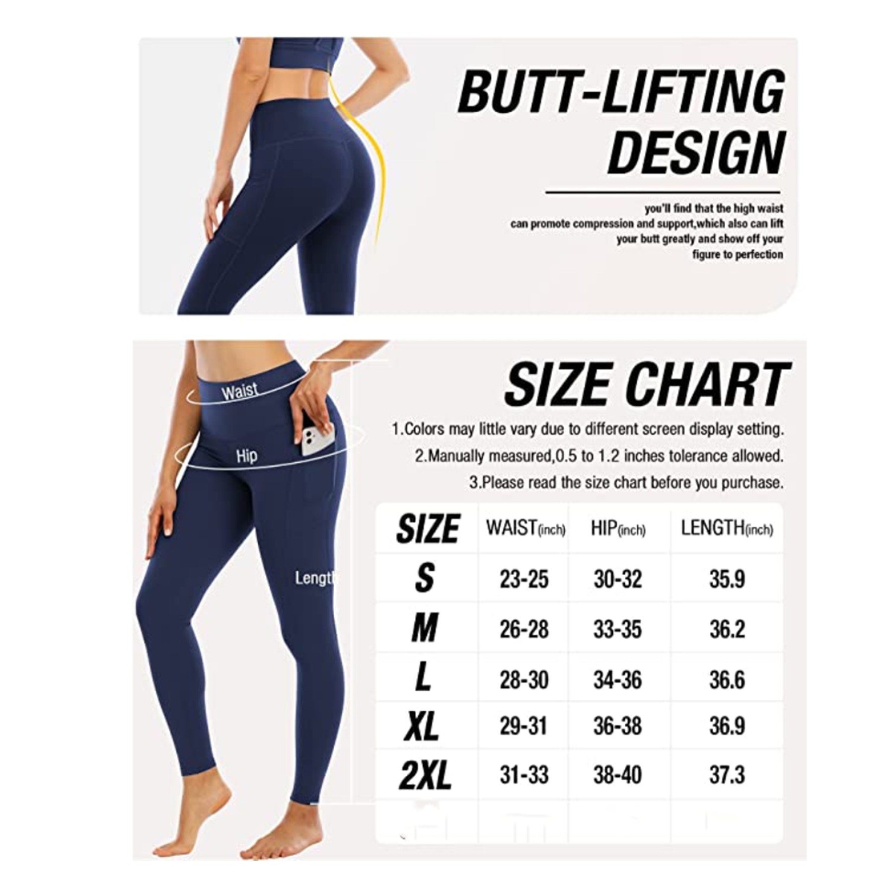 Women's High Waisted Yoga Pants Leggings w/Pockets 15