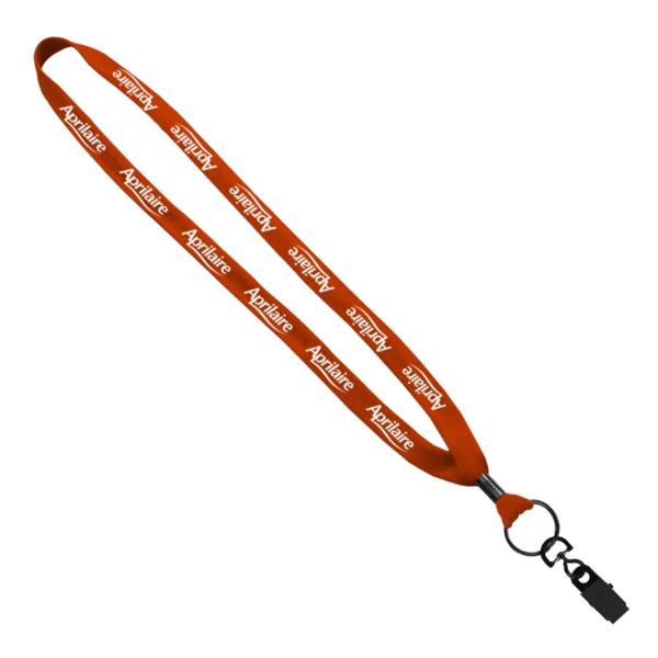 5/8" Polyester Shoelace Lanyard with Metal Crimp & Split-Ring 260