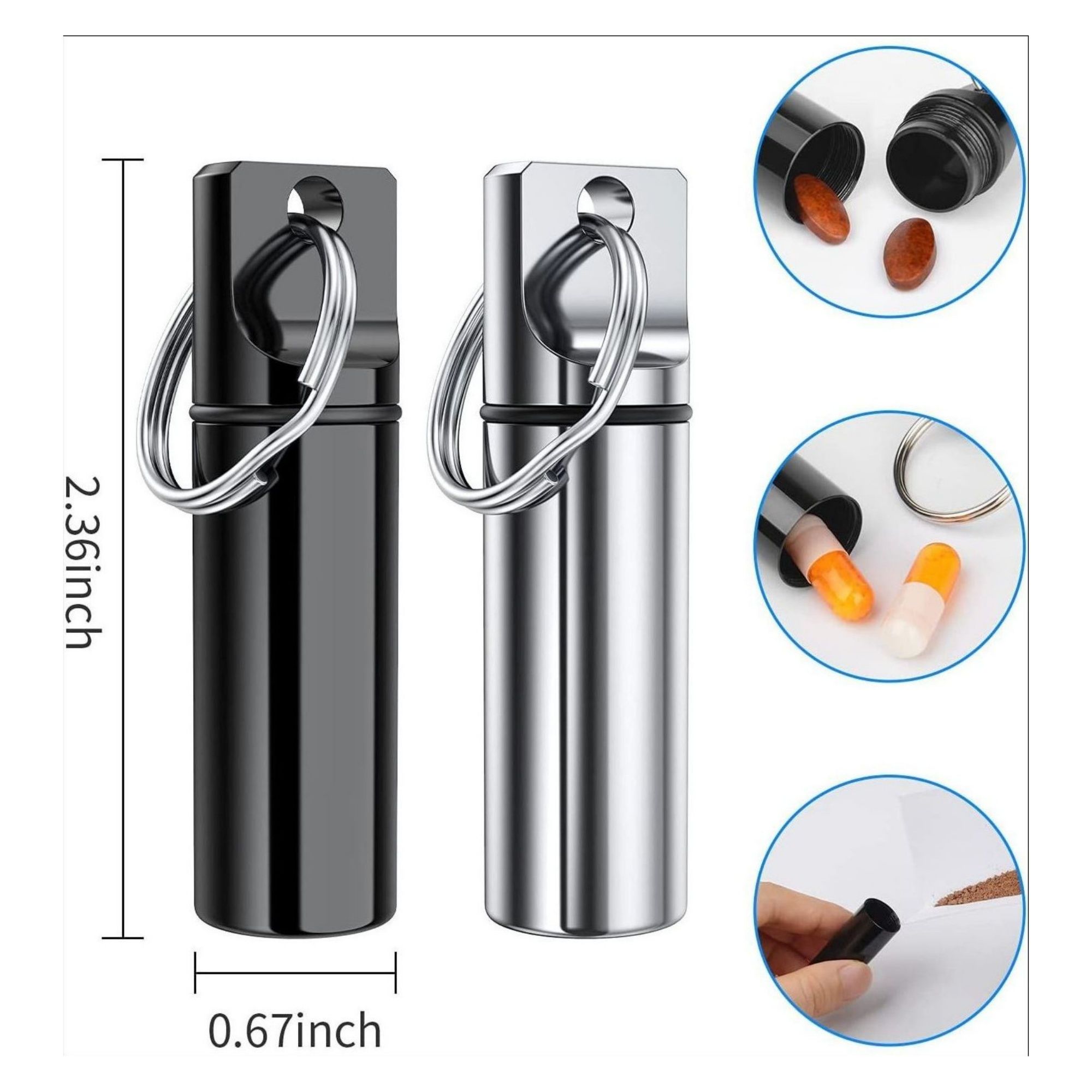 Pocket Pill Box Keychain 3
