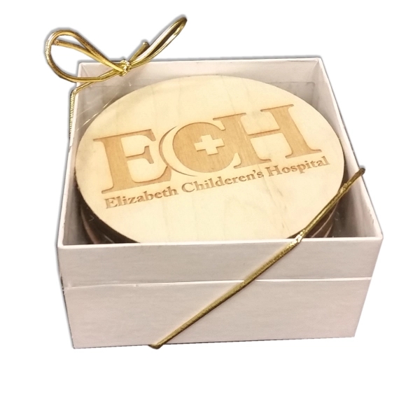 Laser Etched Birch Wood Coaster Set of 2