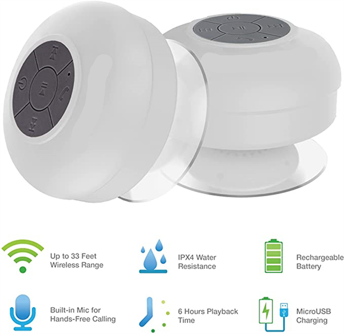 Water Resistant Bluetooth 4.0 Shower Speaker 2