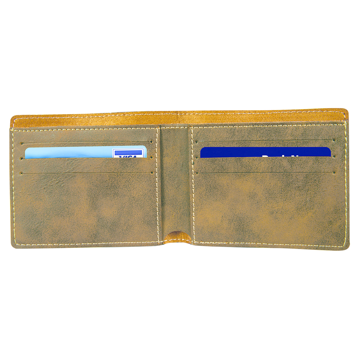 Rustic/Gold Leatherette Bifold Wallet 2