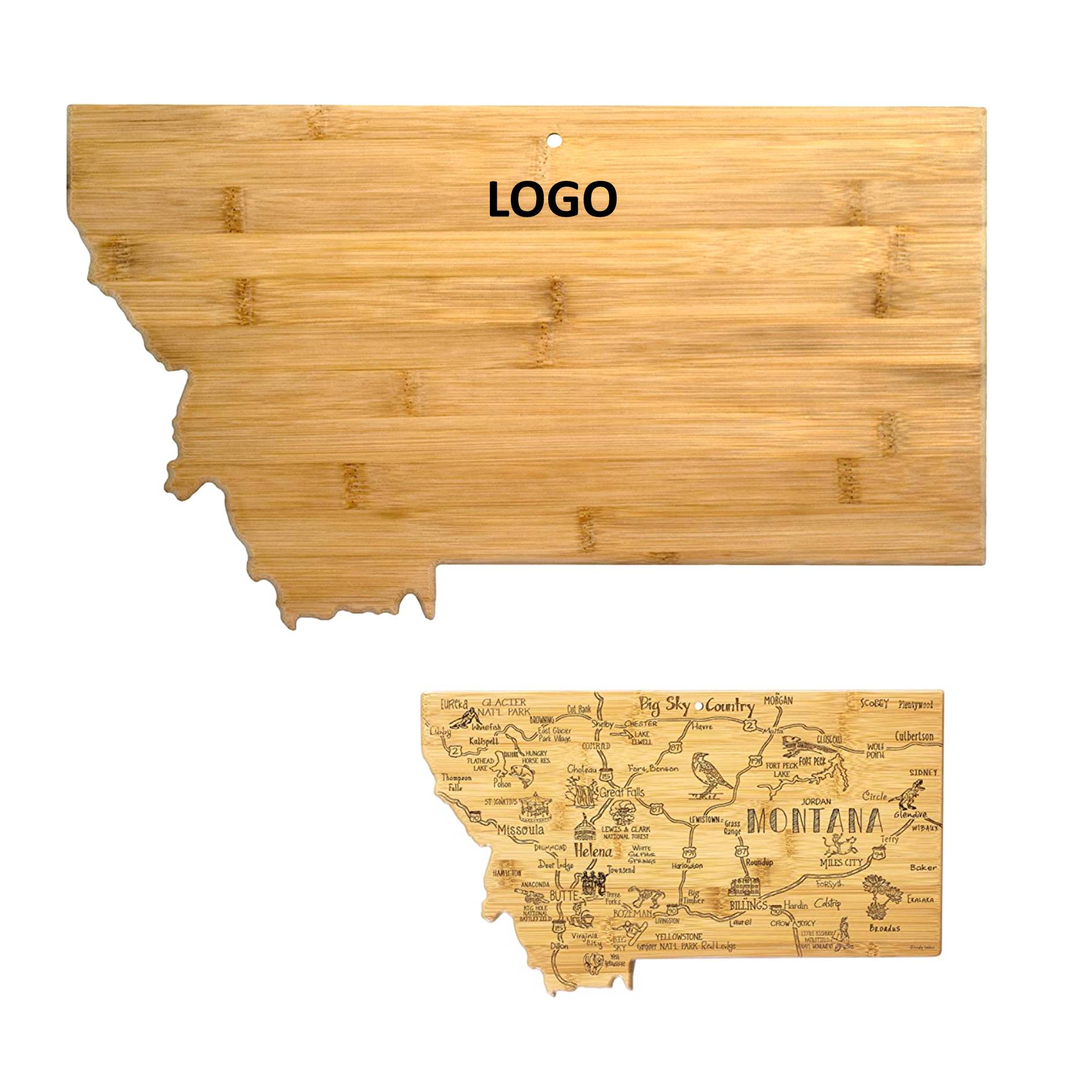 Montana State Shaped Serving Cutting Board 6
