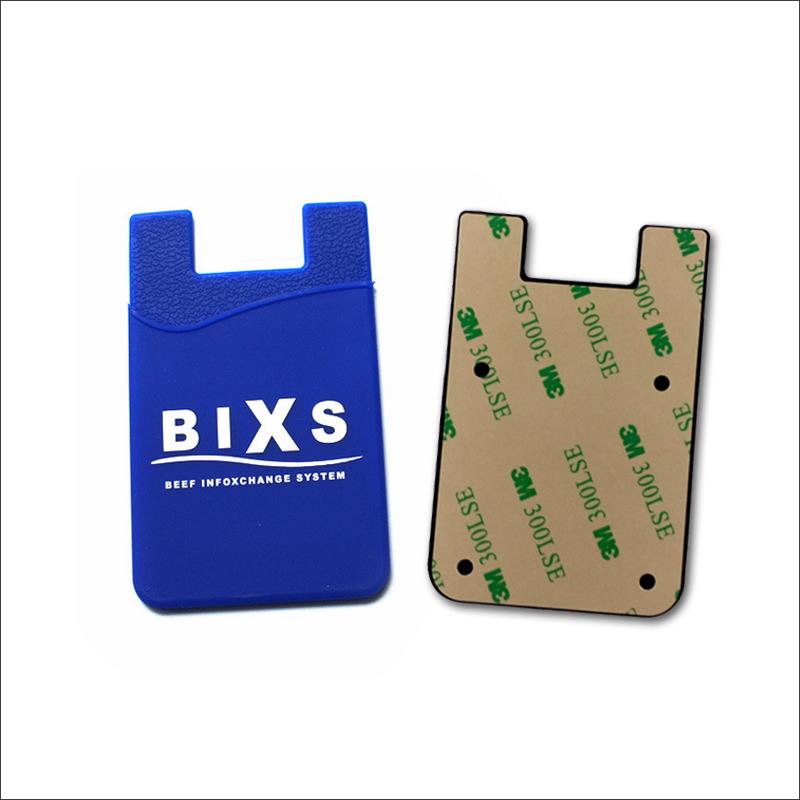 Custom Logo Printing Adhesive Sticker Silicone Wallet For Phone with Card Holder Pocket 2