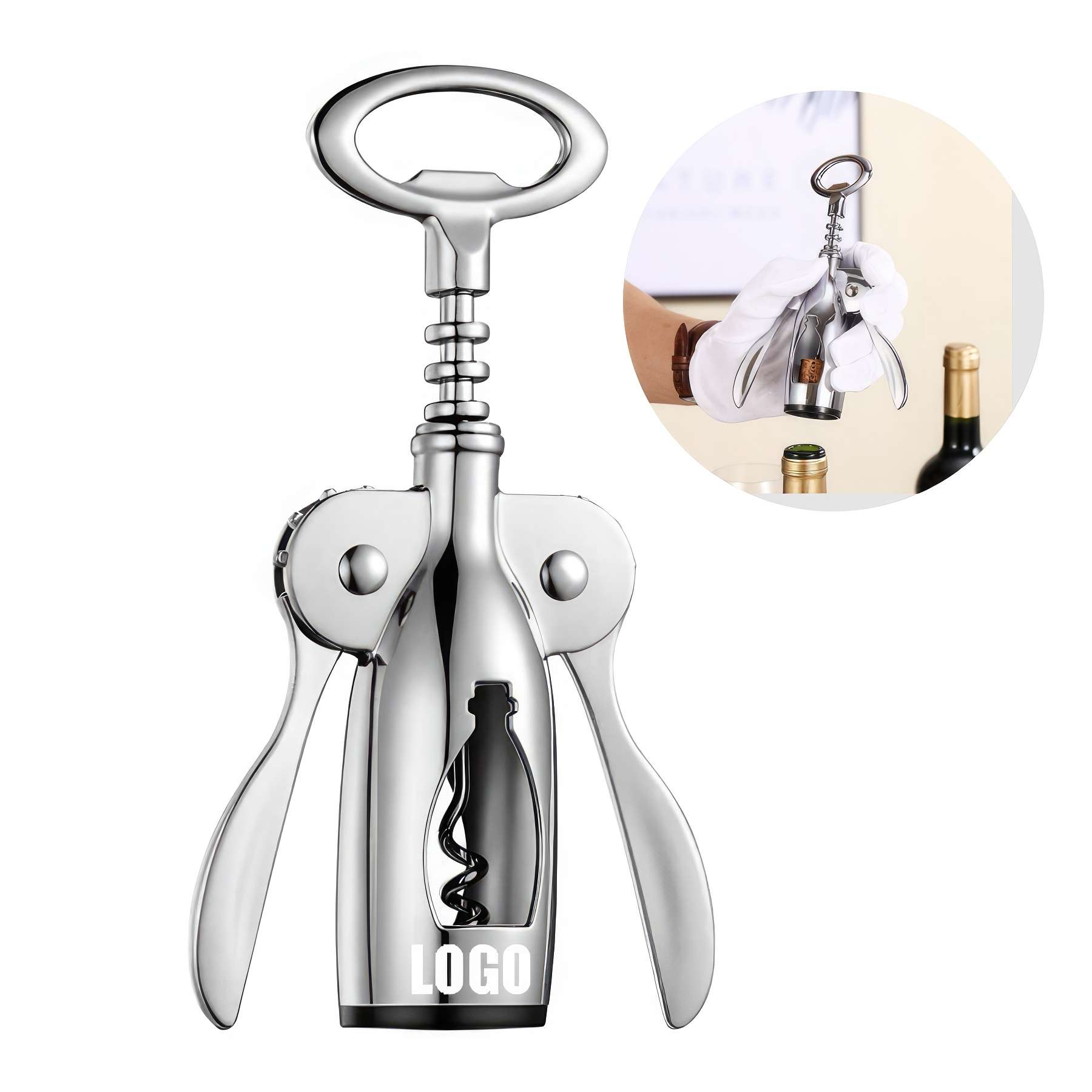 Custom Zinc Alloy Premium Wing Corkscrew Wine Bottle Opener 2