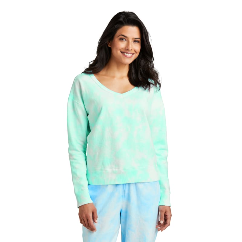 Port & Company Women's Beach Wash Cloud Tie-Dye V-Neck Sweatshirt 11