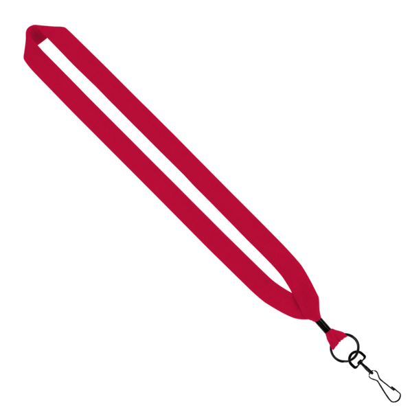 1" Cotton Lanyard with Metal Crimp & Metal Swivel Snap Hook 18