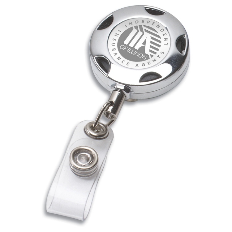 32" Cord Round Chrome Solid Metal Sport Retractable Badge Reel & Badge Holder 1