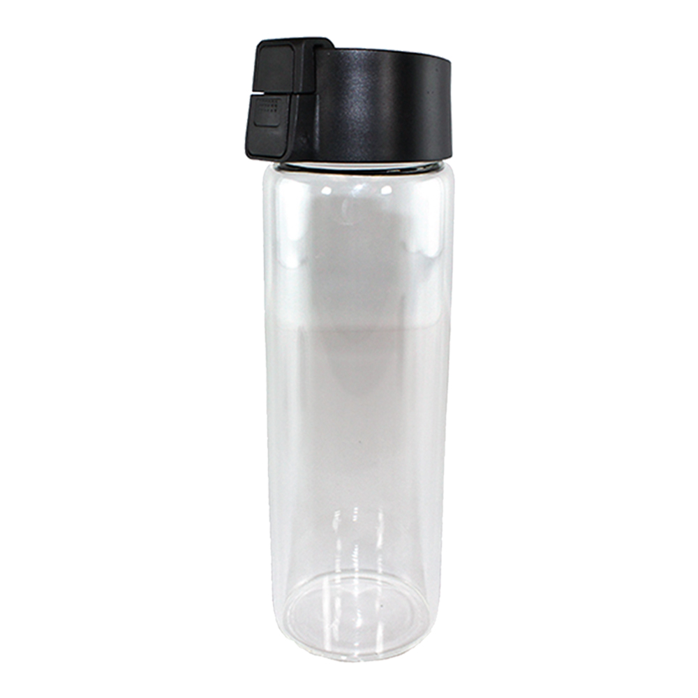 20 oz. Durable Clear Glass Bottle with Flip Top Lid 1