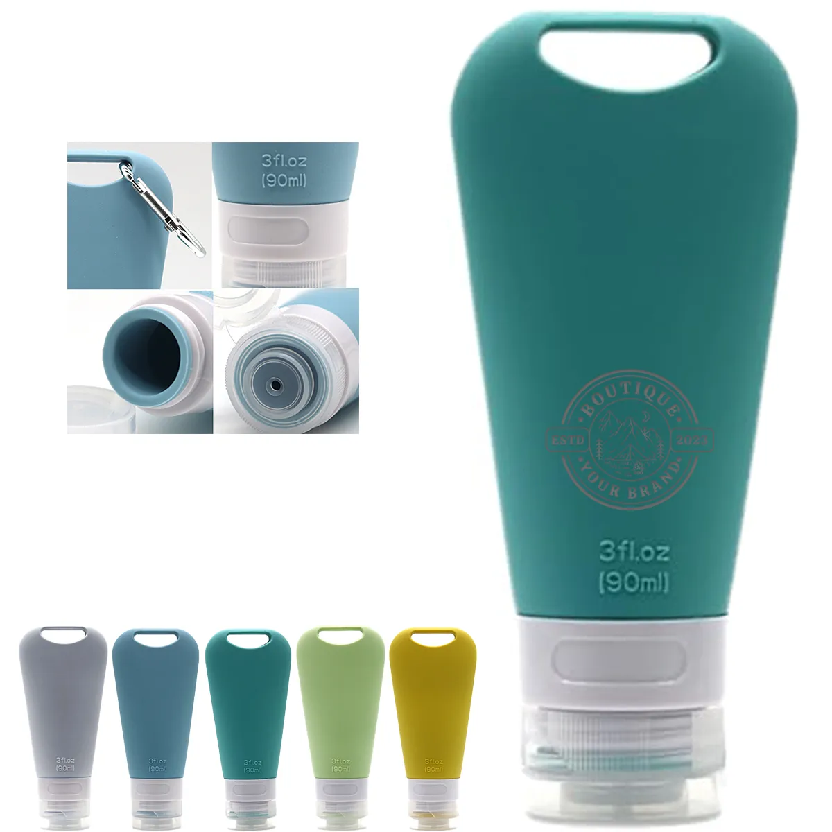 Squeezable Refillable Customized Colors Toiletries Container 2