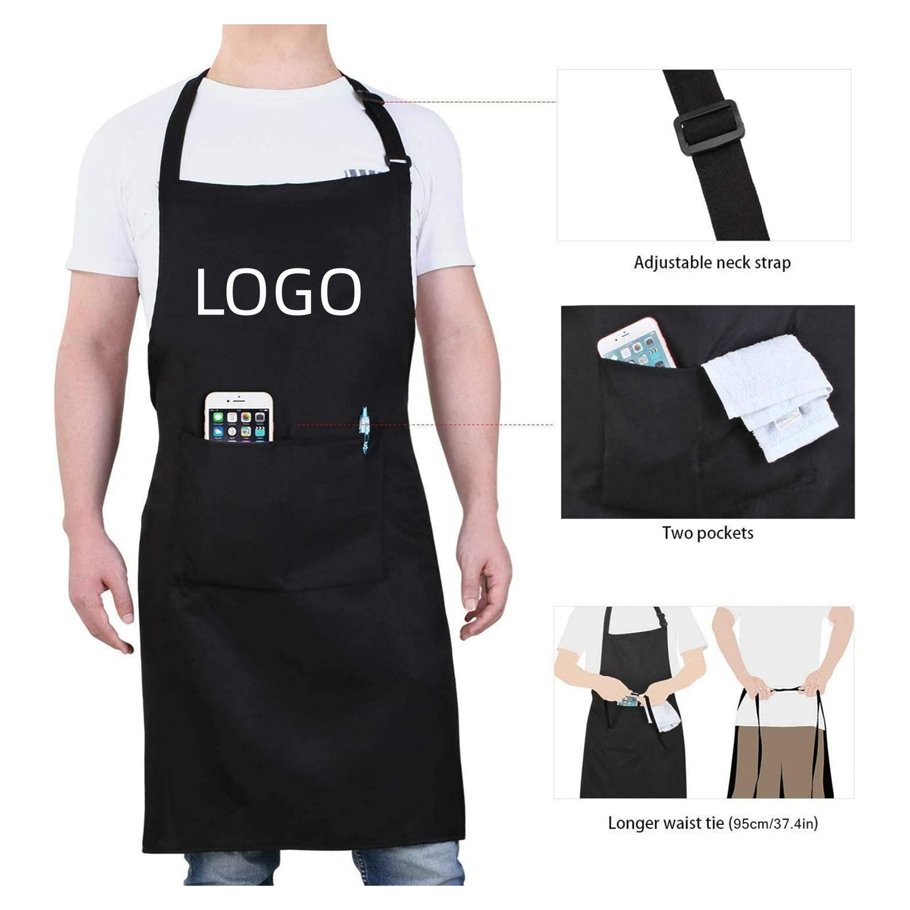 Chef Apron for Men and Women Professional for Cooking With Pockets 3
