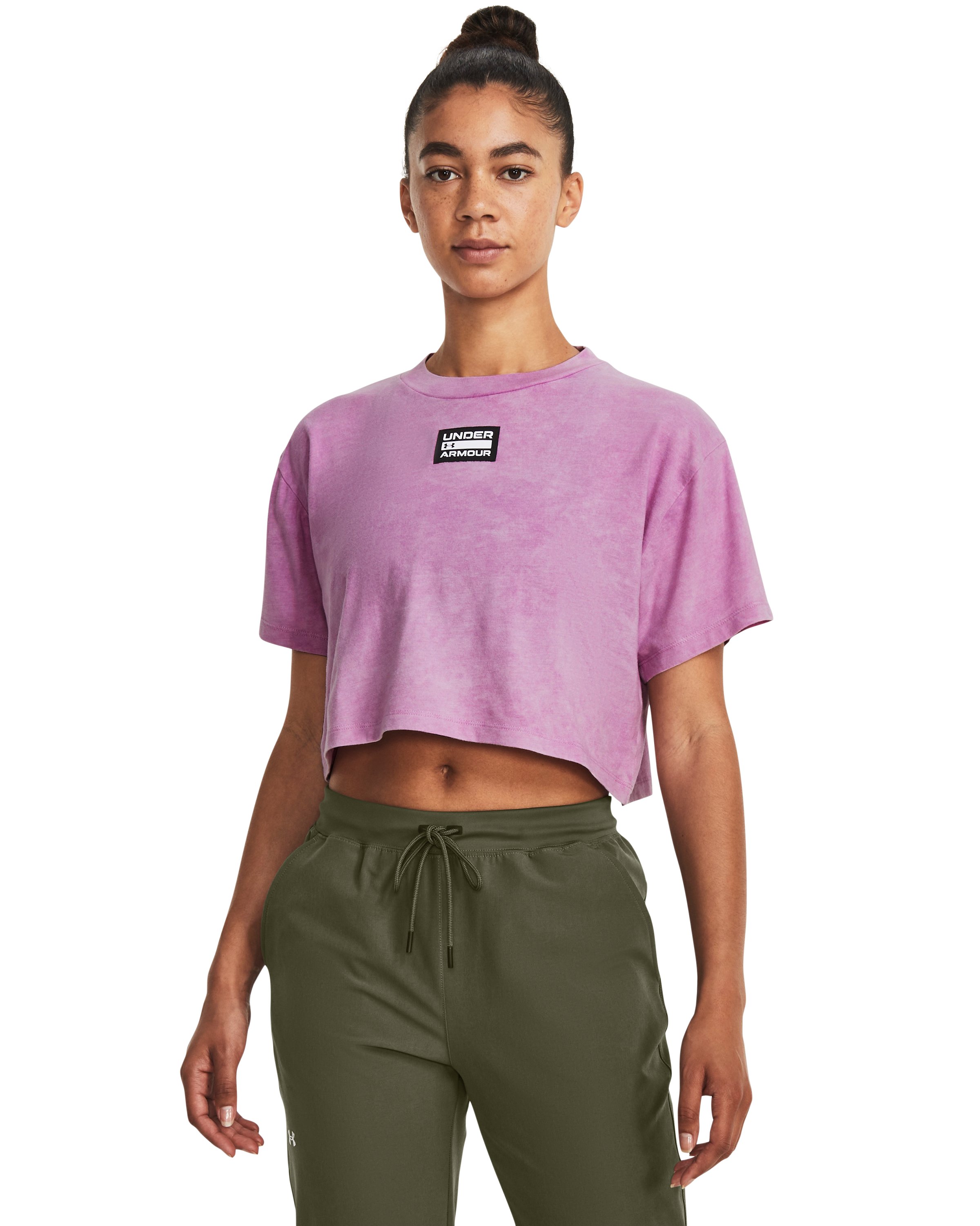 UA Logo Washed Women's Woven Short Sleeve, custom dress shirt with logo imprint 3