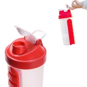 600ml Plastic Round Water Bottle With Detachable Pill Box 11