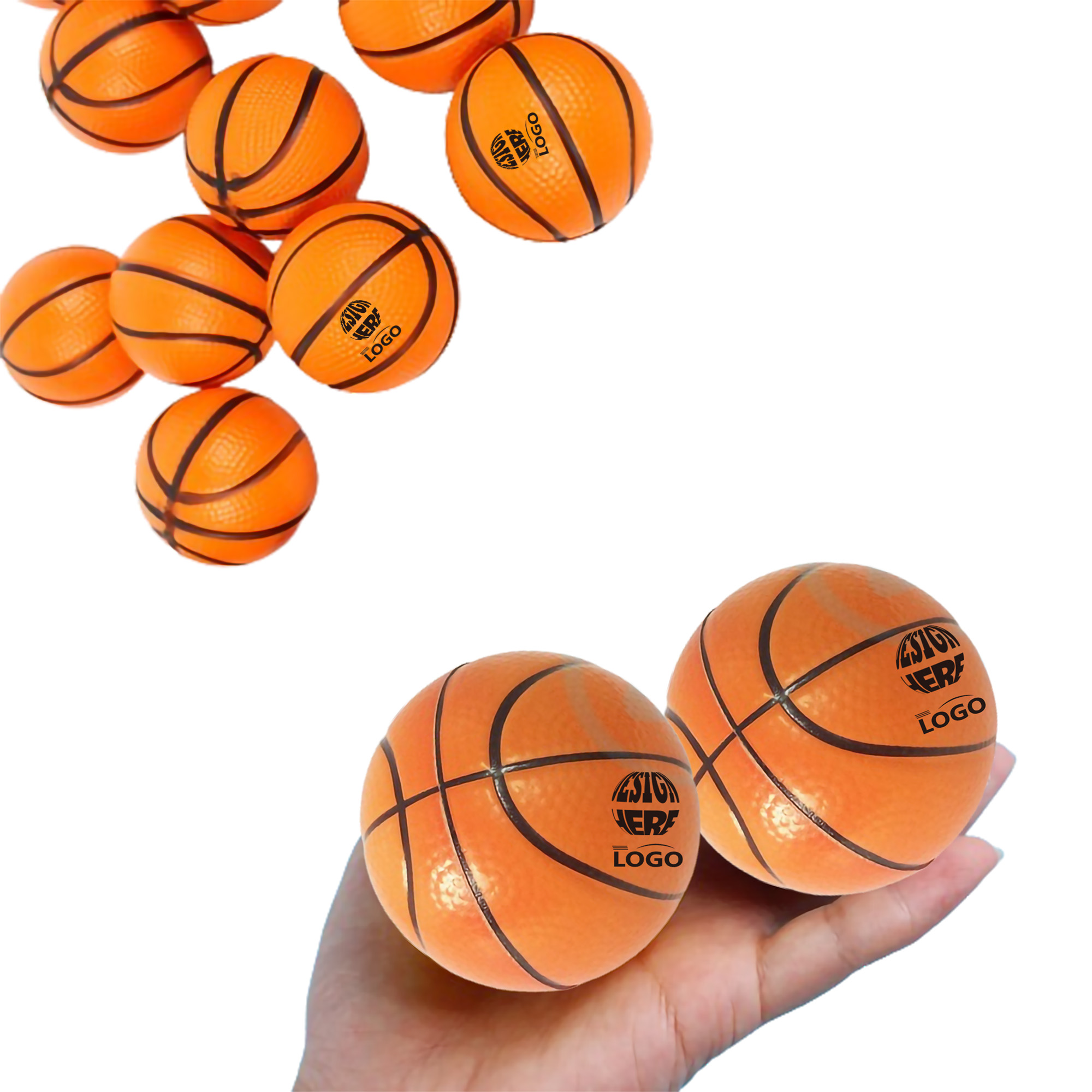 2.4" Basketball PU Foam Stress Reliever Ball MOQ50 3