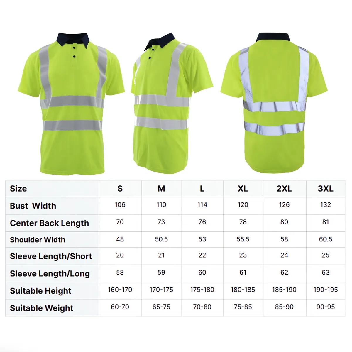 High Visibility Reflective Safety Polo Shirt Quick Dry 2