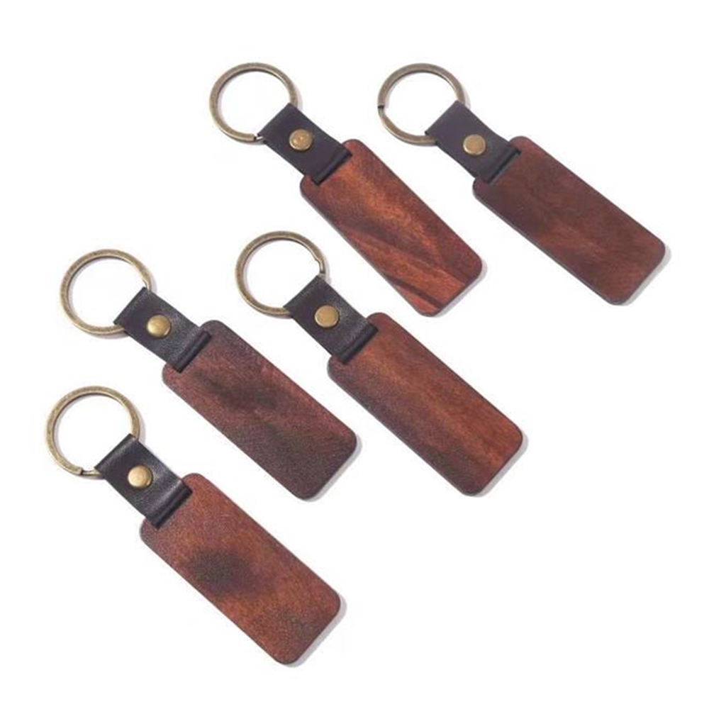 Rectangular Wood Key Chain 2