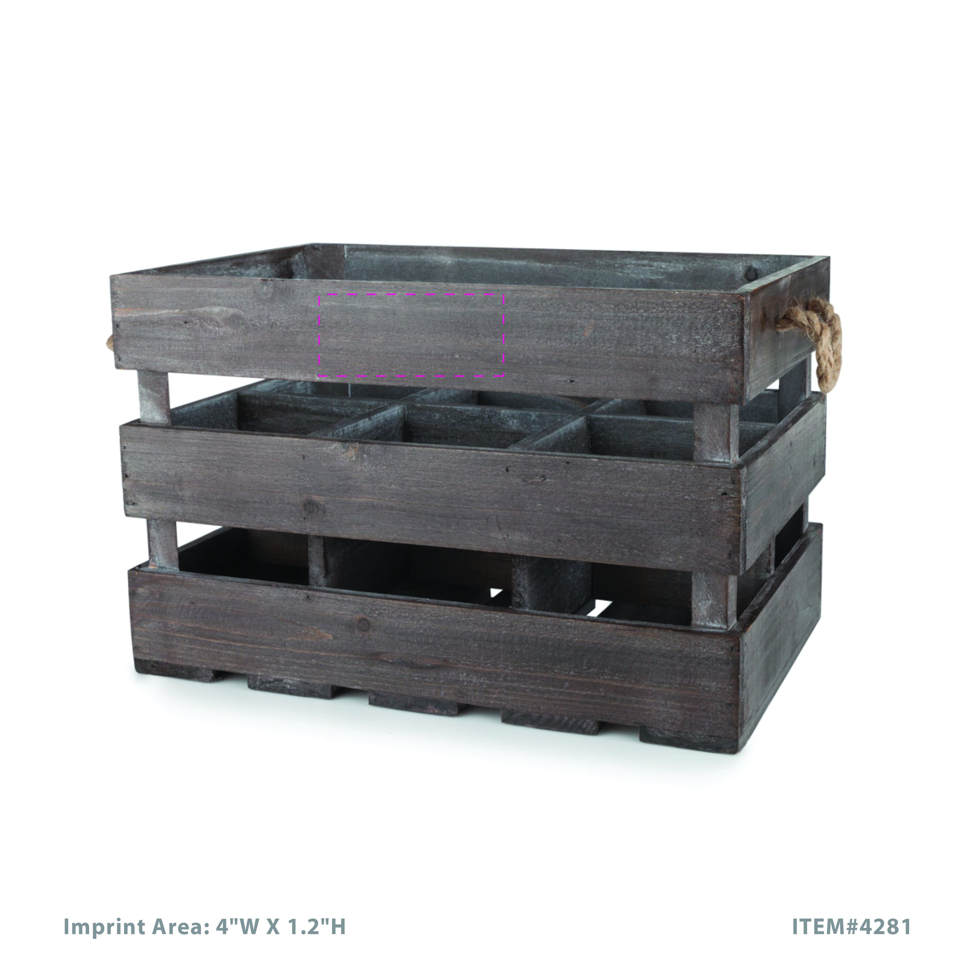 Twine Living® Wooden 6-Bottle Wine Crate 9