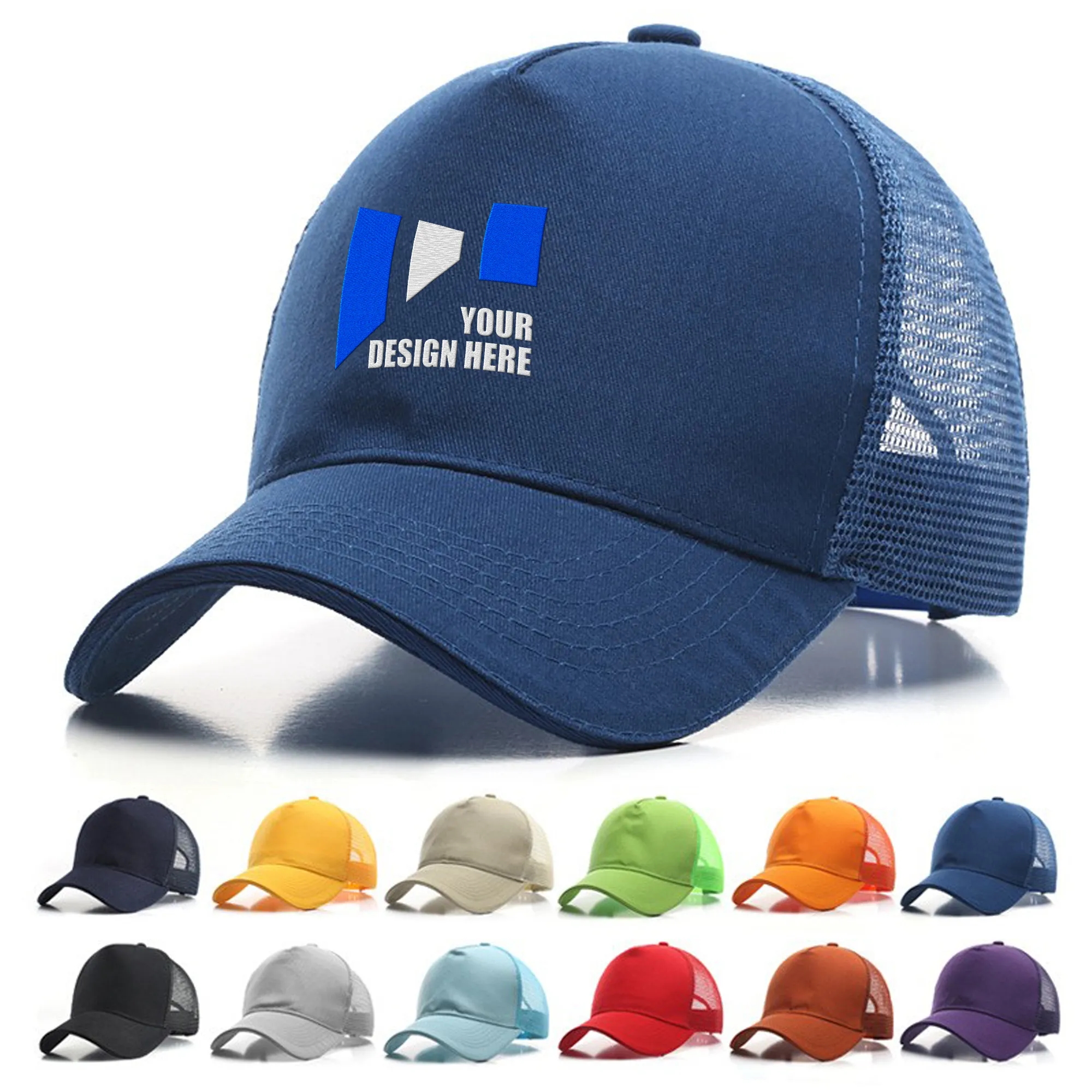 5 Panel Cotton Baseball Cap w/ Mesh 5