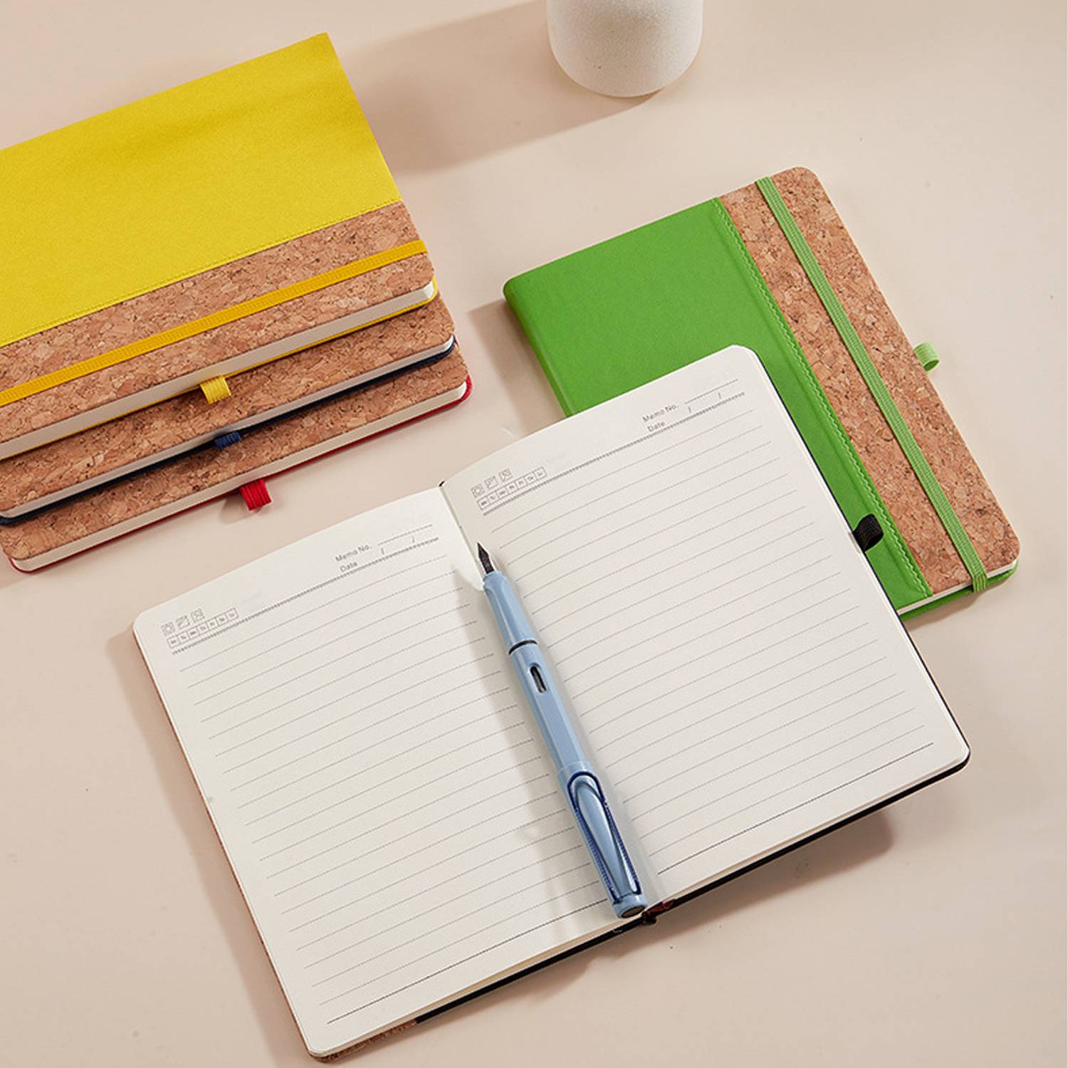 A5 PU Leather Cork Cover Notebook 6