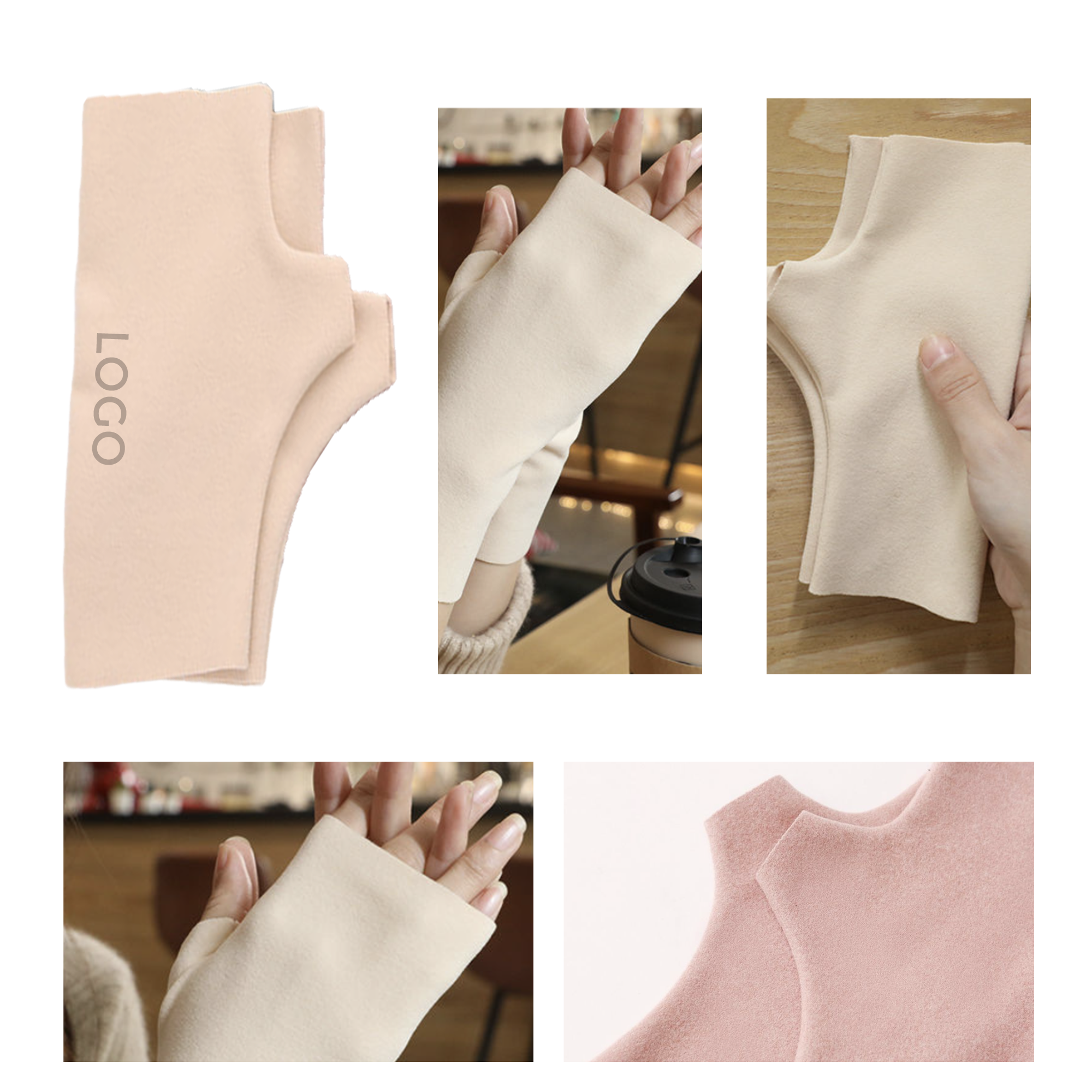 MOQ 10 PCS Stylish Thermal Dralon Fingerless Gloves 2