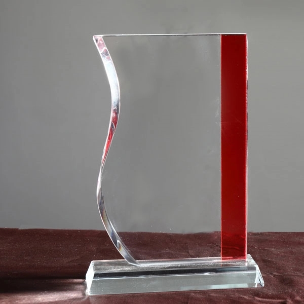 Red Line S shape Crystal Award Trophy 3