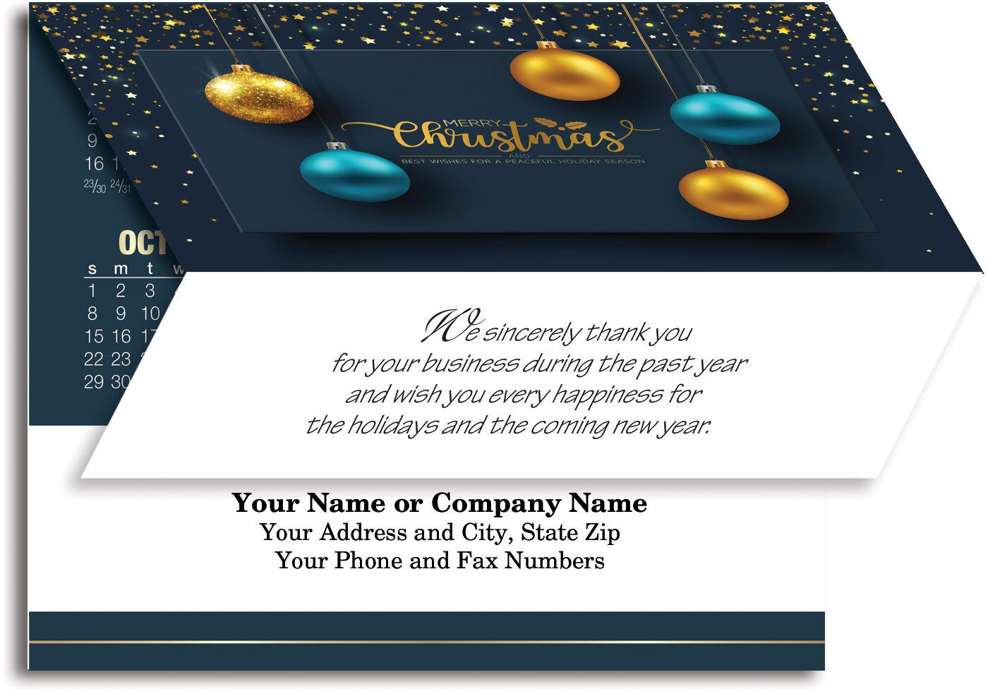 GLISTENING BULBS CARD TO CALENDAR 1