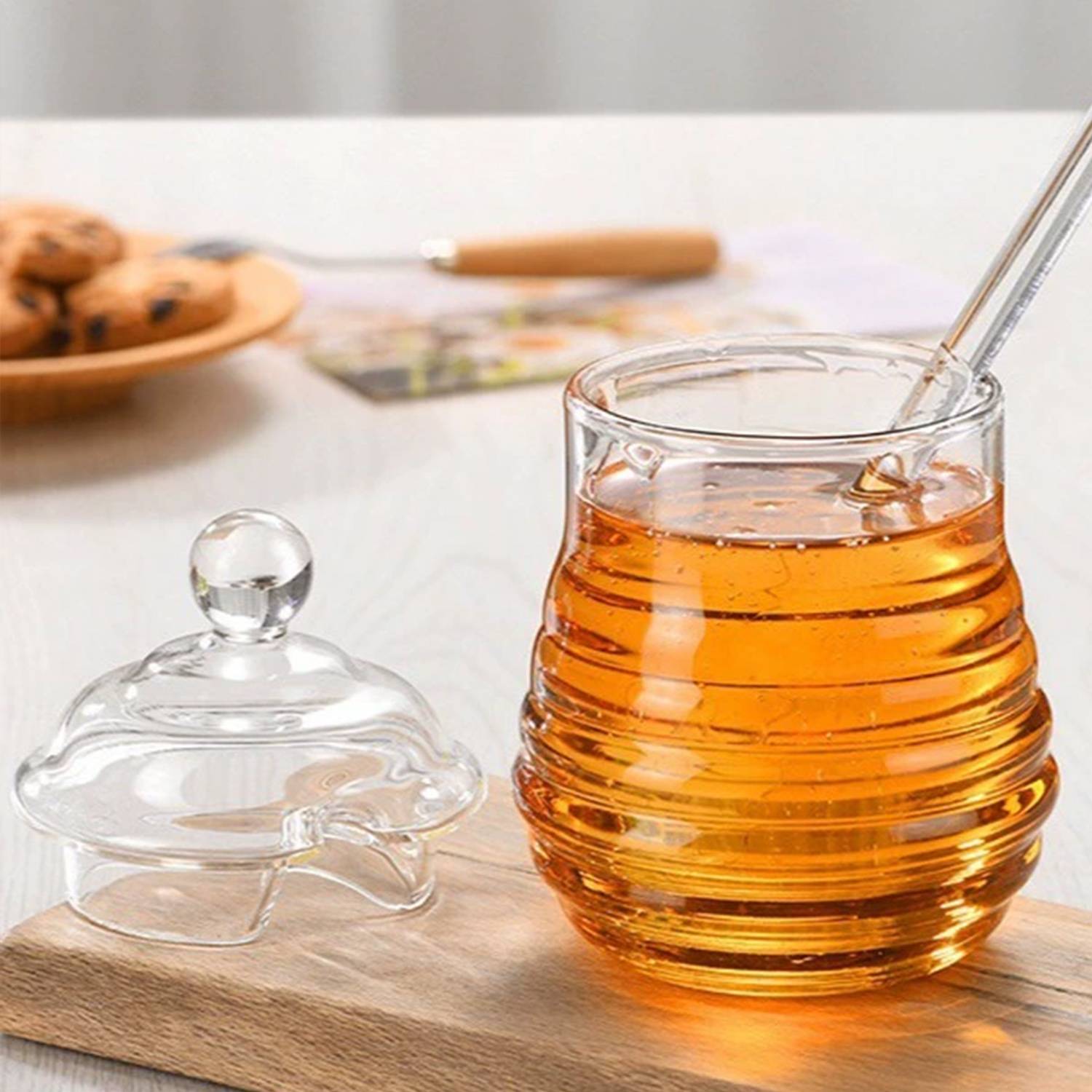 9.5 oz Glass Honey Jar w/ Dipper 2