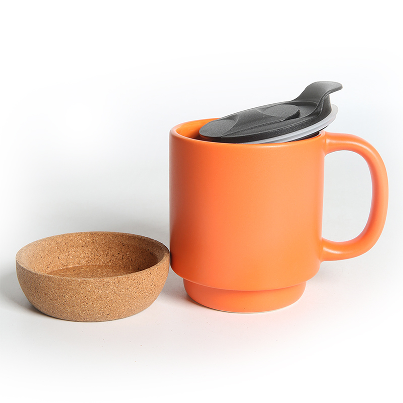 Detachable Cork Bottom Ceramic Cup 4
