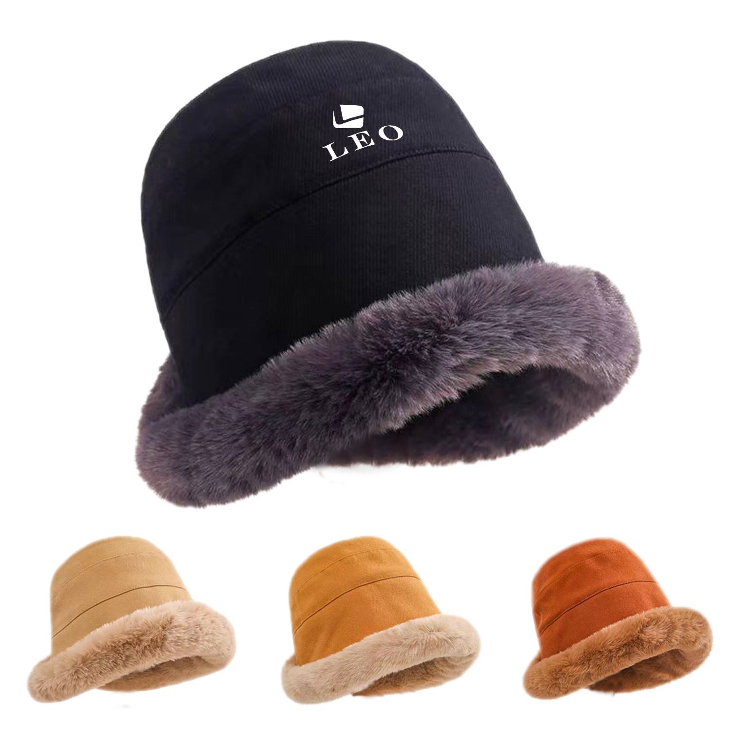 Corduroy plush warm fisherman cap 5