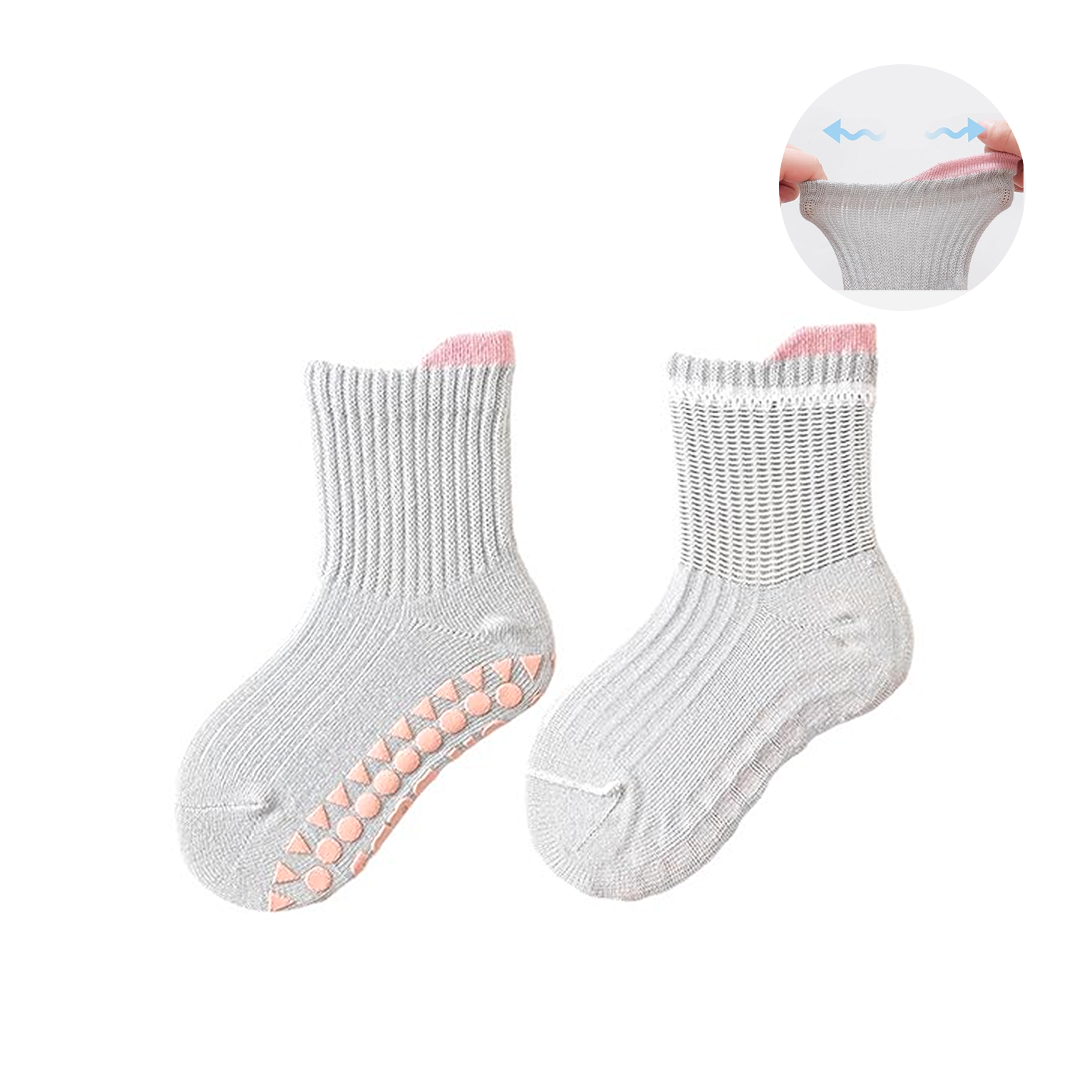 Anti slip adhesive loose mouth baby floor socks 2