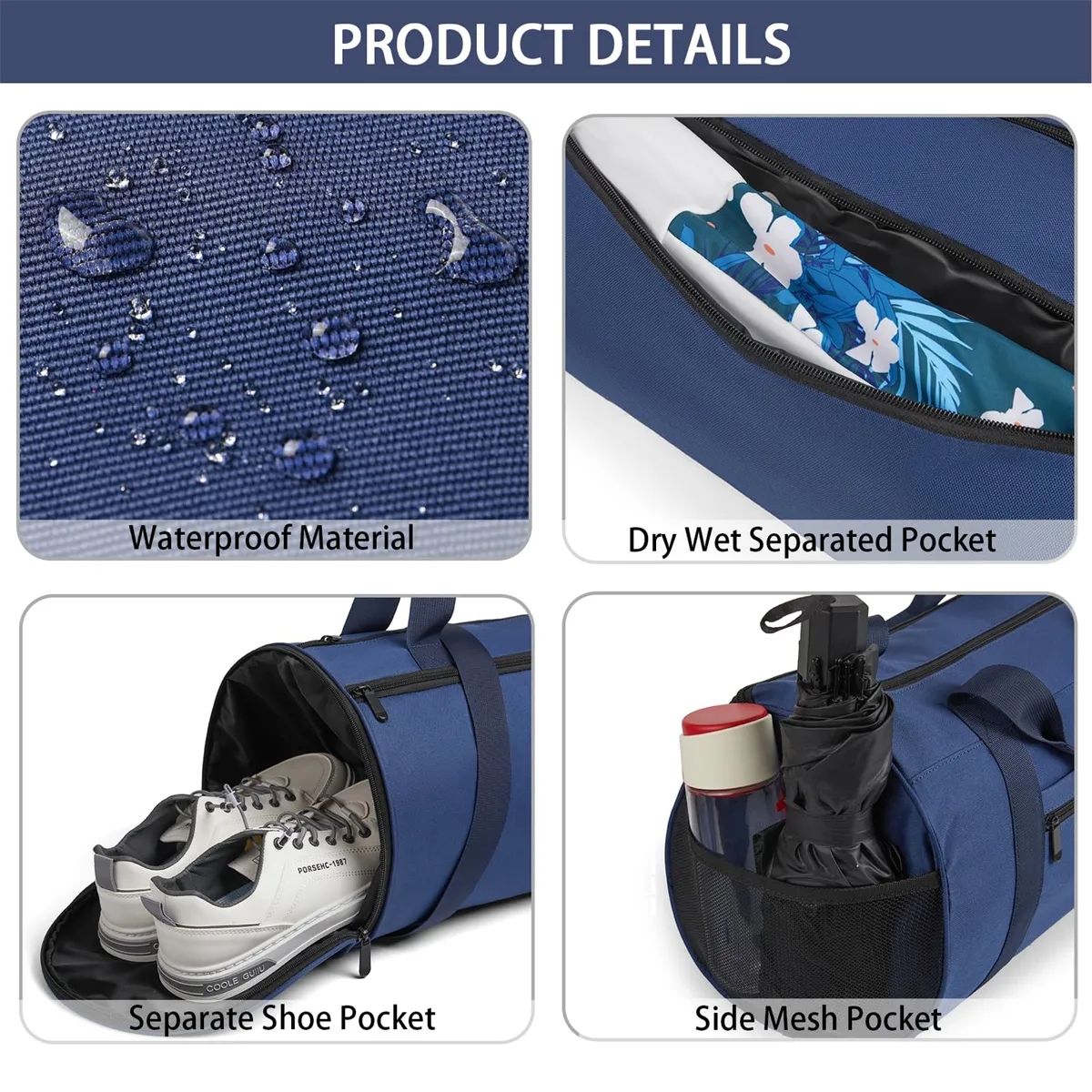 Travel Gym Duffel Bag with Shoes Compartment 6