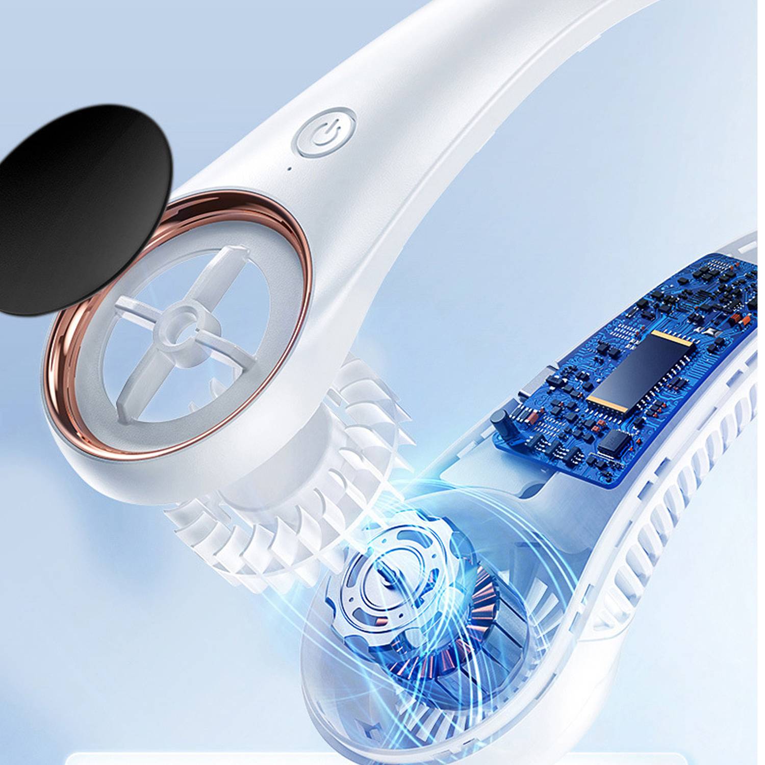 USB Portable Mini Lazy Neck Hanging Charging Small Fan 4