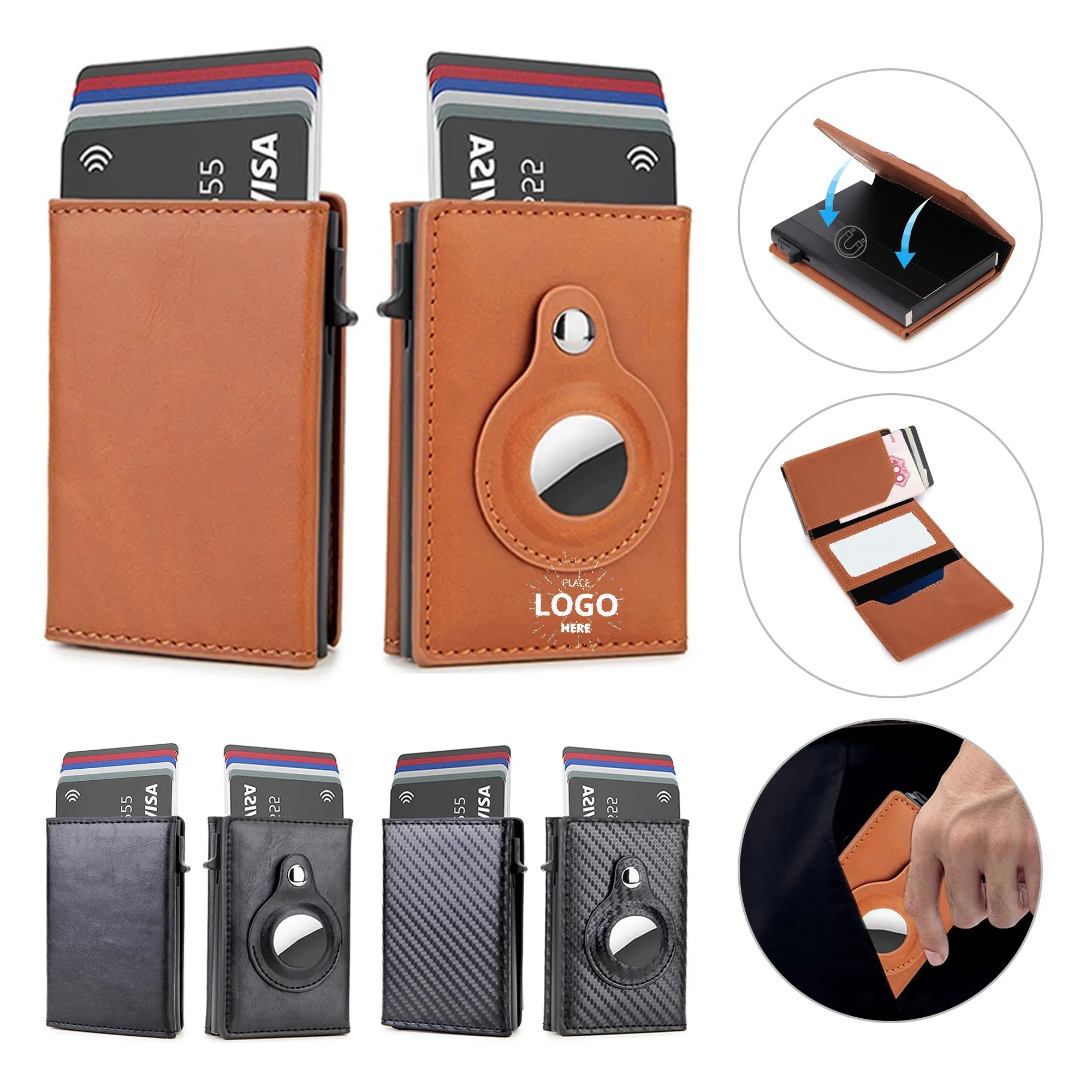 Pop Up RFID Blocking Slim Man Wallet Metal Card Holder 2